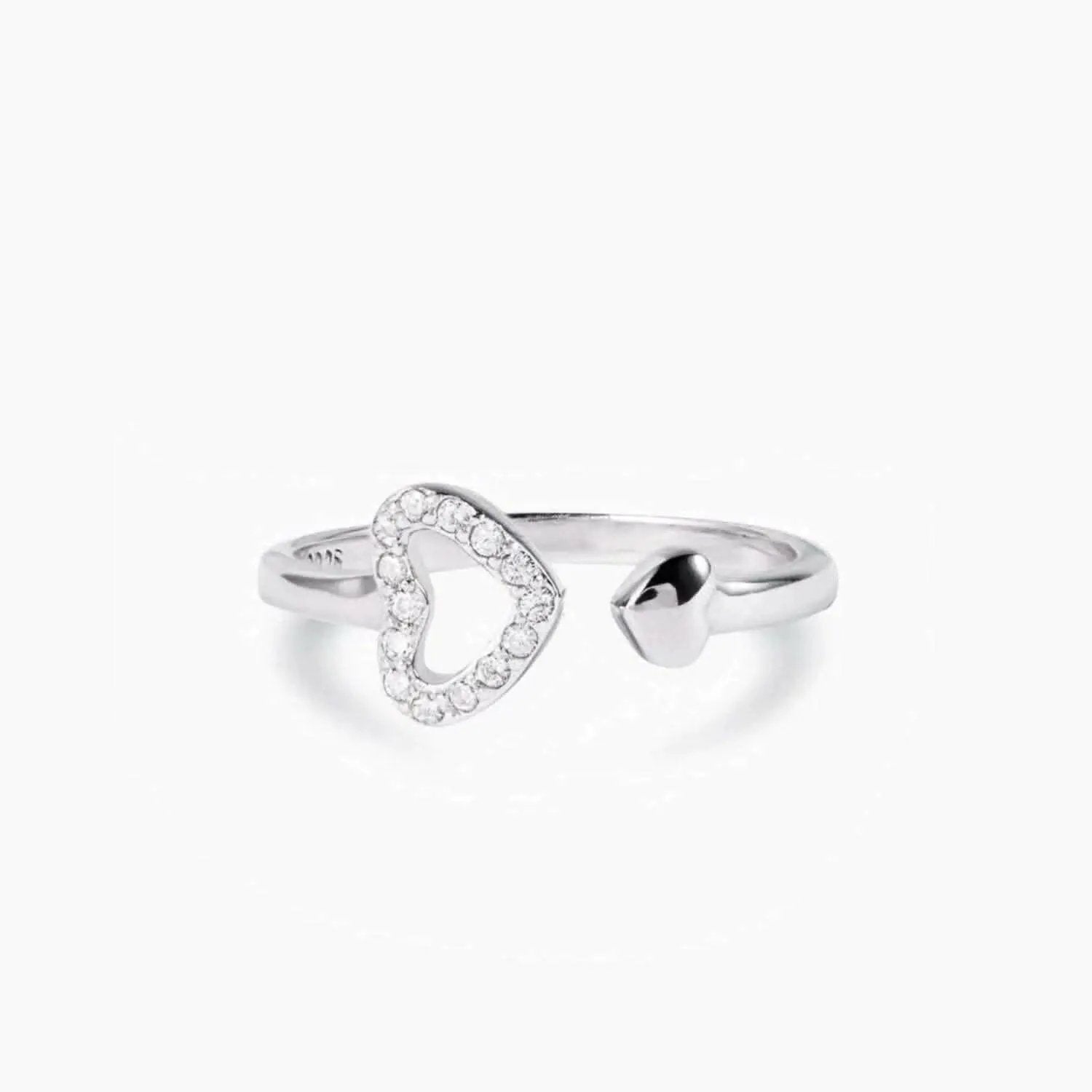 Zircon heart ring in silver - Love Salve